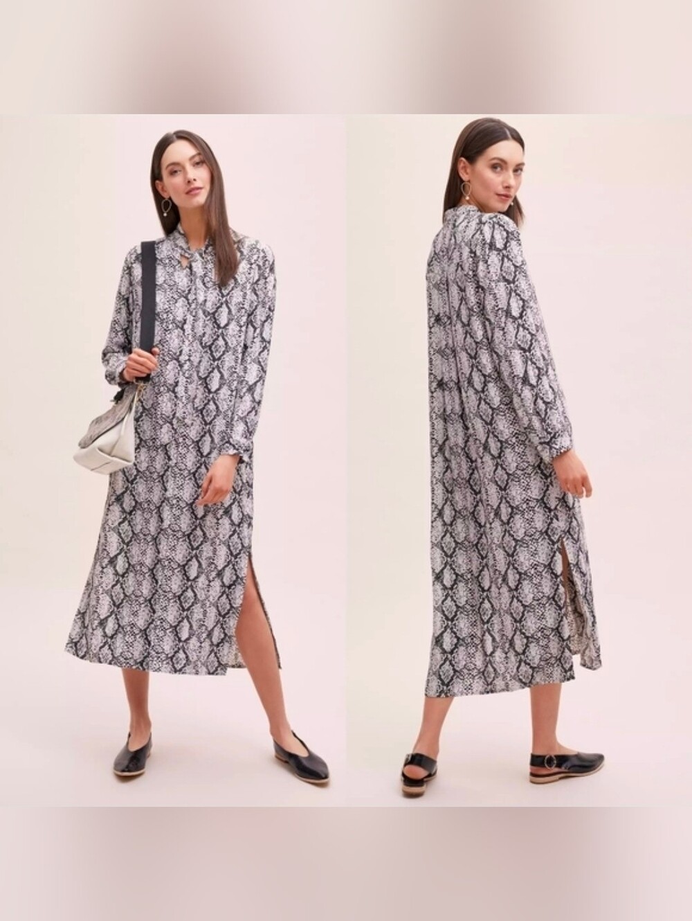 Blnk London Imanio Snake Printed Shirt Dress